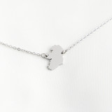 Silver Slim Ireland Map Necklace