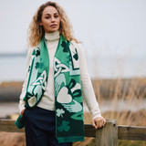 Claddagh Knit Scarf Green And Cream