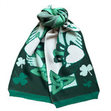 Claddagh Knit Scarf Green And Cream