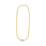Gold Chain Necklace with Magnetic Pavé Clasp