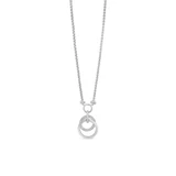 Rhodium Interlinked Circle Pendant Necklace