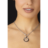 Rhodium Interlinked Circle Pendant Necklace