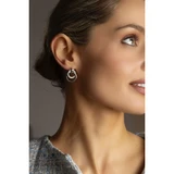 Rhodium Interlinked Circle Earrings