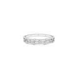 Rhodium Triple Row Stone Bangle