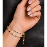 14kt GoldFill/Spinel Nightsky Linear Bracelet - 2mm Gemstones