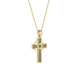 9K Gold Connemara Marble Celtic Cross Pendant