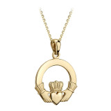 9K Gold Large Gold Claddagh Pendant