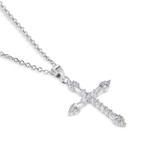 Silver Plated CZ Cross Pendant