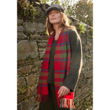 Merino Luxury Wool Scarf - Red Check