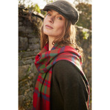 Merino Luxury Wool Scarf - Red Check