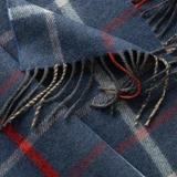 Merino Luxury Wool Scarf - Blue Check