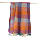 Merino Wool Cashmere Throw - Berry Colour Block