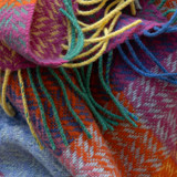 Merino Wool Cashmere Throw - Berry Colour Block