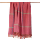 Merino Lambswool Throw - Sunset Pink Windowpane Check