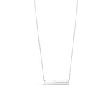 Rhodium-Plated Sterling Silver Engravable Bar Necklace (3cm)