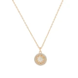 Star Mother of Pearl Circle Pendant Gold