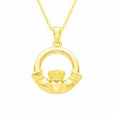 Gold Celtic Claddagh Necklace