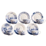 Archive Blue Teacups & Saucers Set of 6
