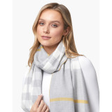 Grey, White & Gold Stripe Extra Fine Merino Giant Scarf