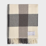 Caelan Wool & Cashmere Throw – White & Oxford Block Check