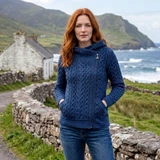 Claddagh Heart Aran Side Zip Hoodie