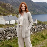 Herringbone Edge-to-Edge Shawl Aran Cardigan