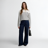 Harling Striped Top - Cloud/Dark Navy