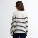 Harling Striped Top - Cloud/Dark Navy