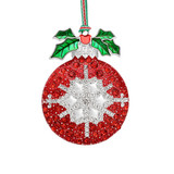 Clear & Red Stone Bauble Christmas Tree Decoration