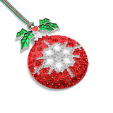 Clear & Red Stone Bauble Christmas Tree Decoration