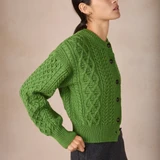 Clover Merino Cropped Aran Cardigan 