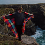 Wool Cashmere Bright Yellow, Pink & Green Check Throw