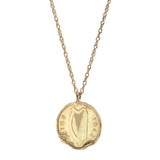 Loinnir Jewellery Hare 3 Pence Coin Gold Necklace_10002