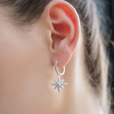 Newbridge Silver Plated Star Earring with Clear Stones _10001