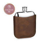 Newbridge Hip Flask with Leather Sleeve