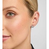Sterling Silver Green Crystal Claddagh Stud Earrings