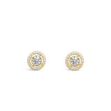 Absolute Gold Crystal Halo Stud Earrings Gold_10002