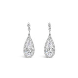 Absolute Silver Cubic Zirconia Teardrop Earrings_10002