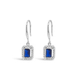 Absolute Silver Fishhook Drop Earrings Sapphire_10002