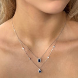Absolute Silver Double Layer Necklace Sapphire_10001