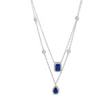 Absolute Silver Double Layer Necklace Sapphire_10002