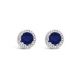 Absolute Silver Stud Earrings Sapphire_10002