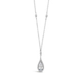 Absolute Silver Cubic Zirconia Teardrop Pendant_10002