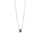 Absolute Silver Rectangle Halo Pendant Emerald_10002