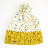 Erin Knitwear Aran Cable Bobble Hat Yellow_10002