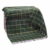 John Hanly Merino Lambswool Green Windowpane Throw_10001
