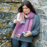 Colour Block Beetroot Smoke Scarf