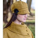 Mucros Weavers Newsboy Hat Yellow Herringbone_10001