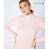IrelandsEye Pink Mist Trellis Aran Sweater_10001