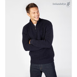 IrelandsEye Reefer Ribbed Zip Neck Sweater Navy _10005